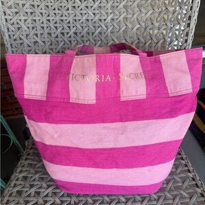 Victoria's Secret Pink Striped Tote Bag